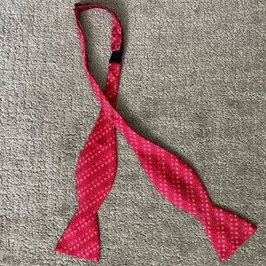 Handmade silk bow tie red paisley